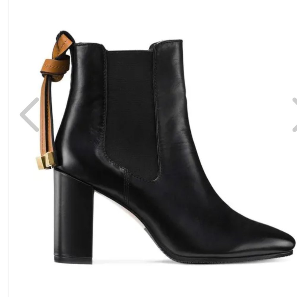 Stuart Weitzman Huxley 85 Black Leather Ankle Bootie